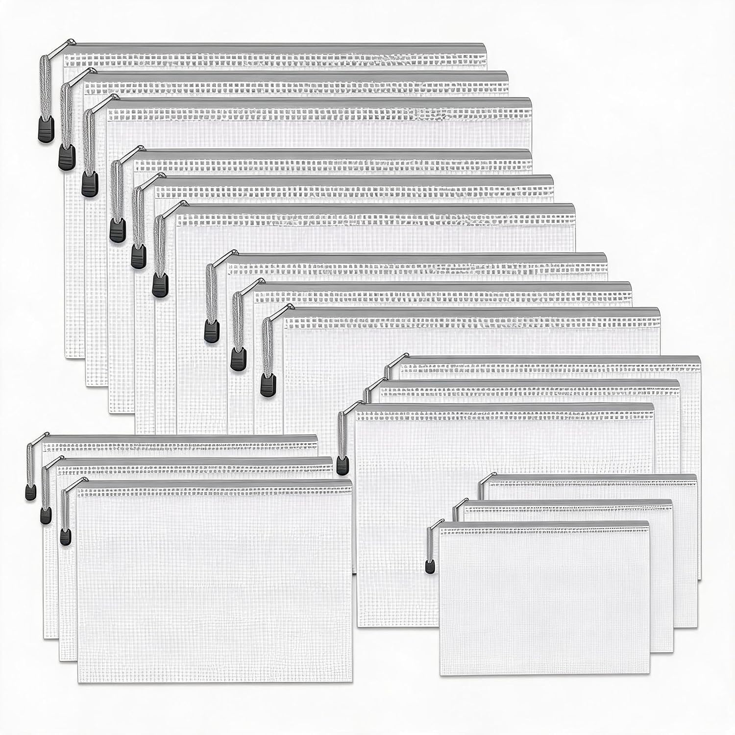 Home Office Bagas - 56팩 방수 PVC 메쉬 지퍼 파우치