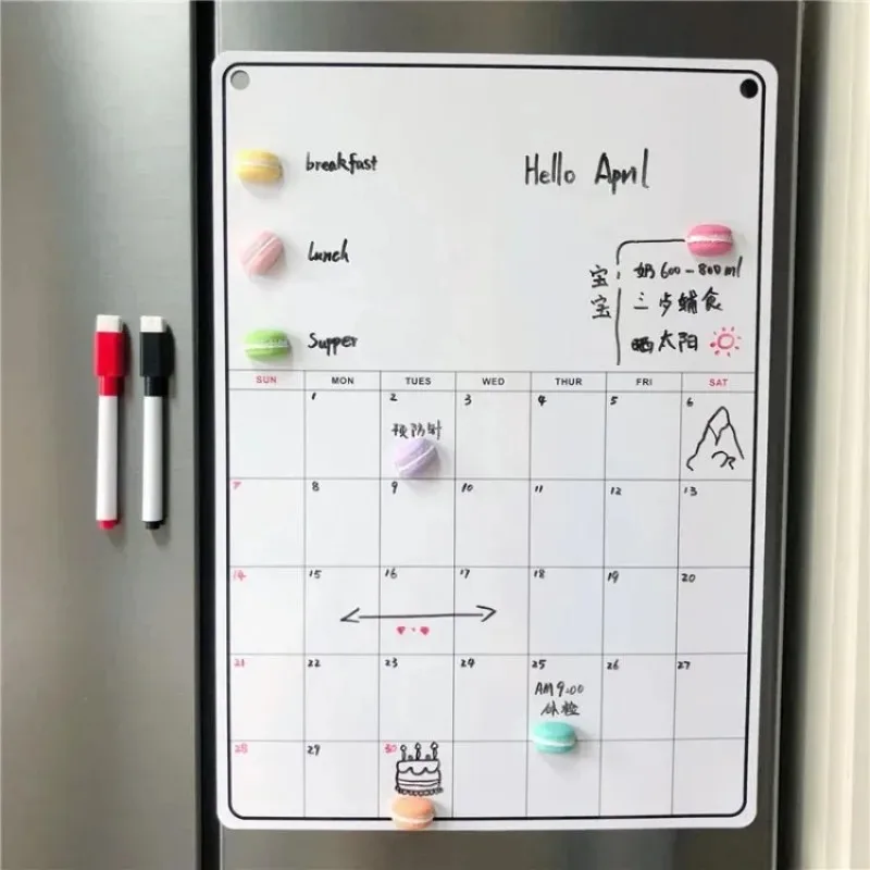 Magnetic Calendar Board - 냉장고 마그네틱 캘린더 보드, 월별 주간