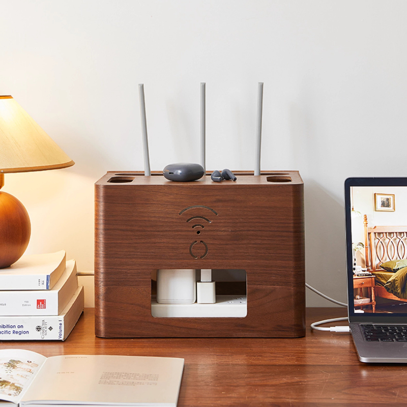 Cable Management Box - 고급 WiFi 라우터 보관함 데스크탑 플러그