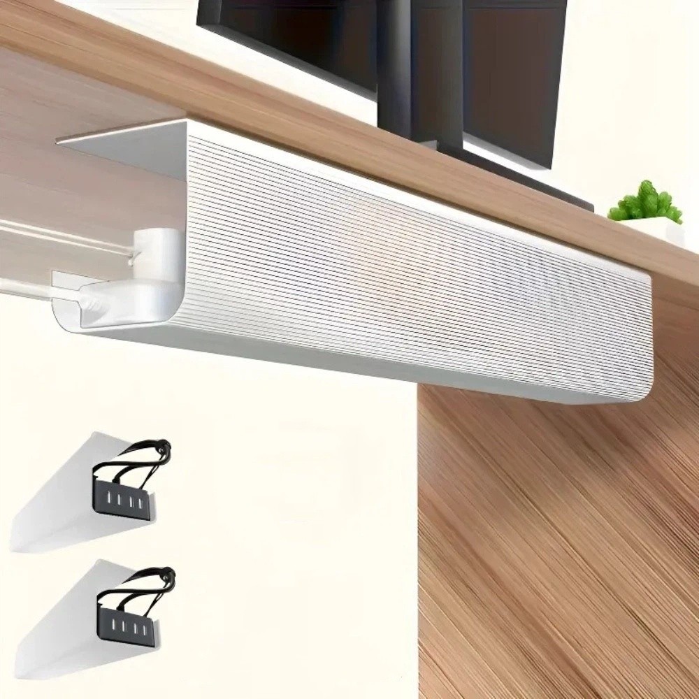 Cable Management Box - PVC 책상 아래 케이블 관리 트레이