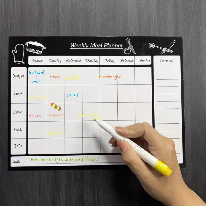 지울 수 있는 주간 식단 플래너 소프트 자석 냉장고 스 - Whiteboard Magnetic 리뷰 및 가격