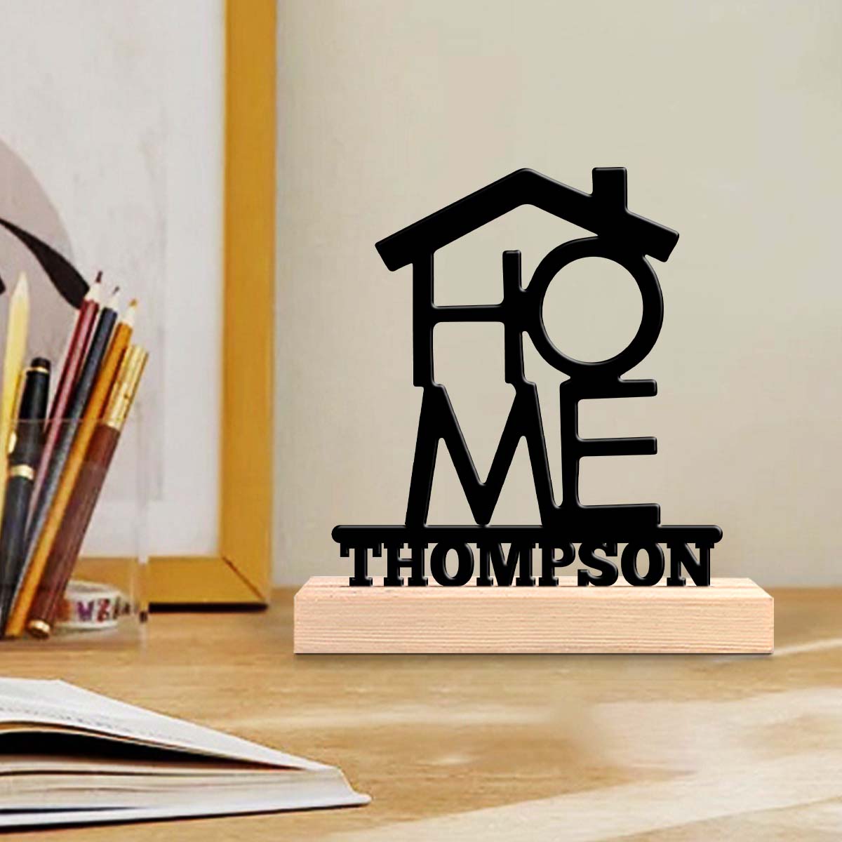 1Pc Csutom 홈 하우스 모양의 나무 베이스 금속 - Home Office Gifts 리뷰 및 가격