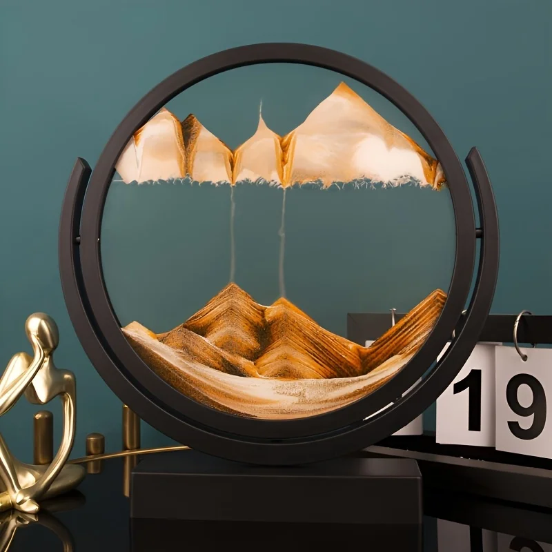 1개 8인치 3D 유리 모래시계 산 풍경 흐르는 물 디 - Home Office Design Ideas 리뷰 및 가격