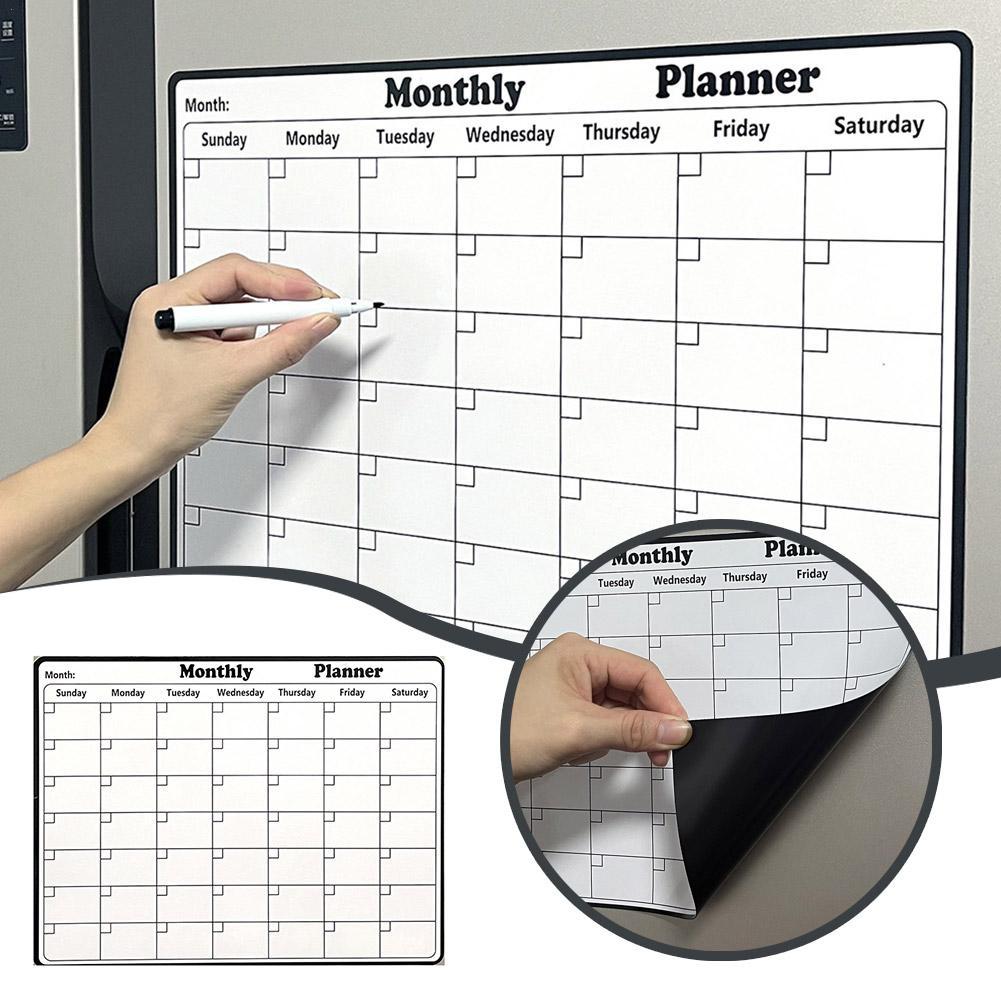 세련된 자기 건조 지우기 달력 화이트보드 자기 냉장고  - Magnetic Calendar Board 리뷰 및 가격