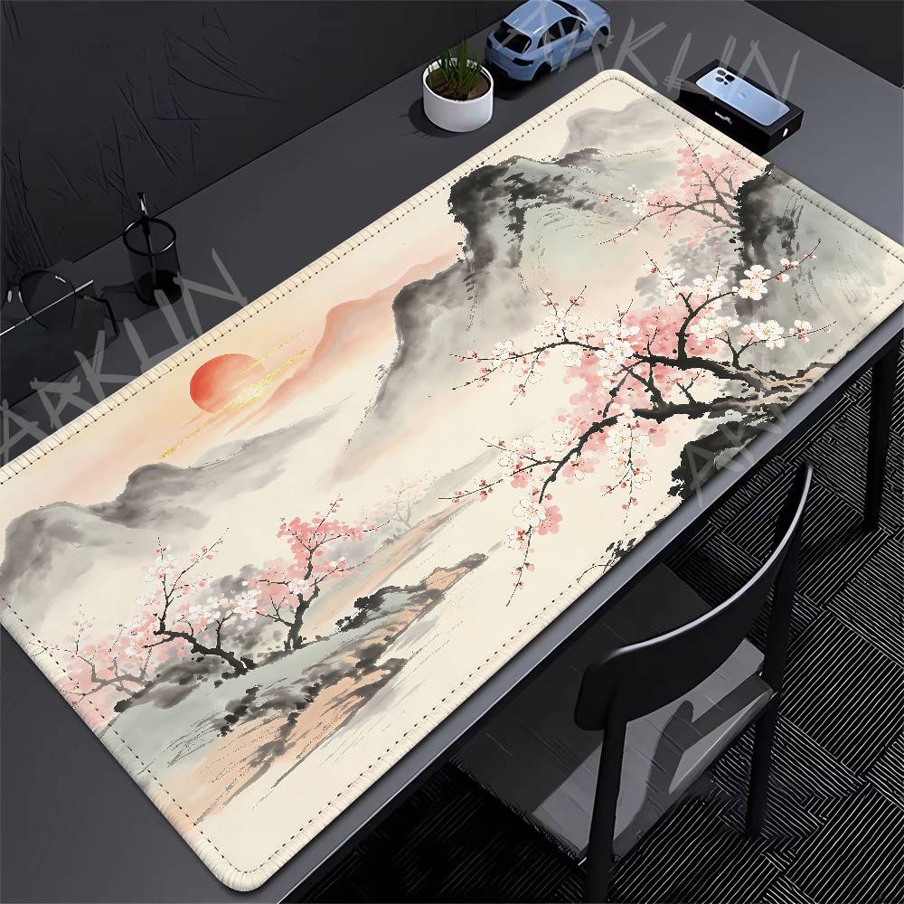 풍경 수묵화 마우스 패드 수채화 산 풍경 데스크 매트  - Home Office With View 리뷰 및 가격
