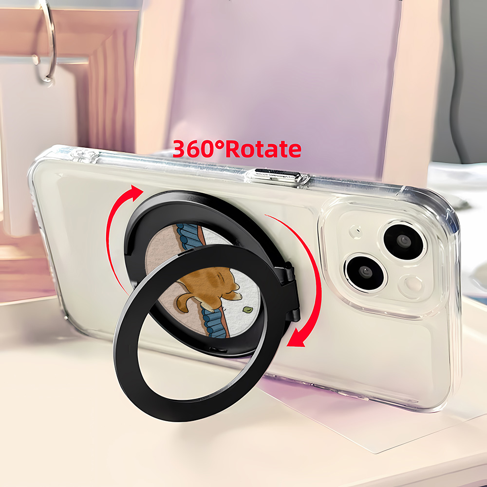 만화 고양이 손가락 그립형 휴대폰 거치대 360도 회전 - Home Office With View 리뷰 및 가격