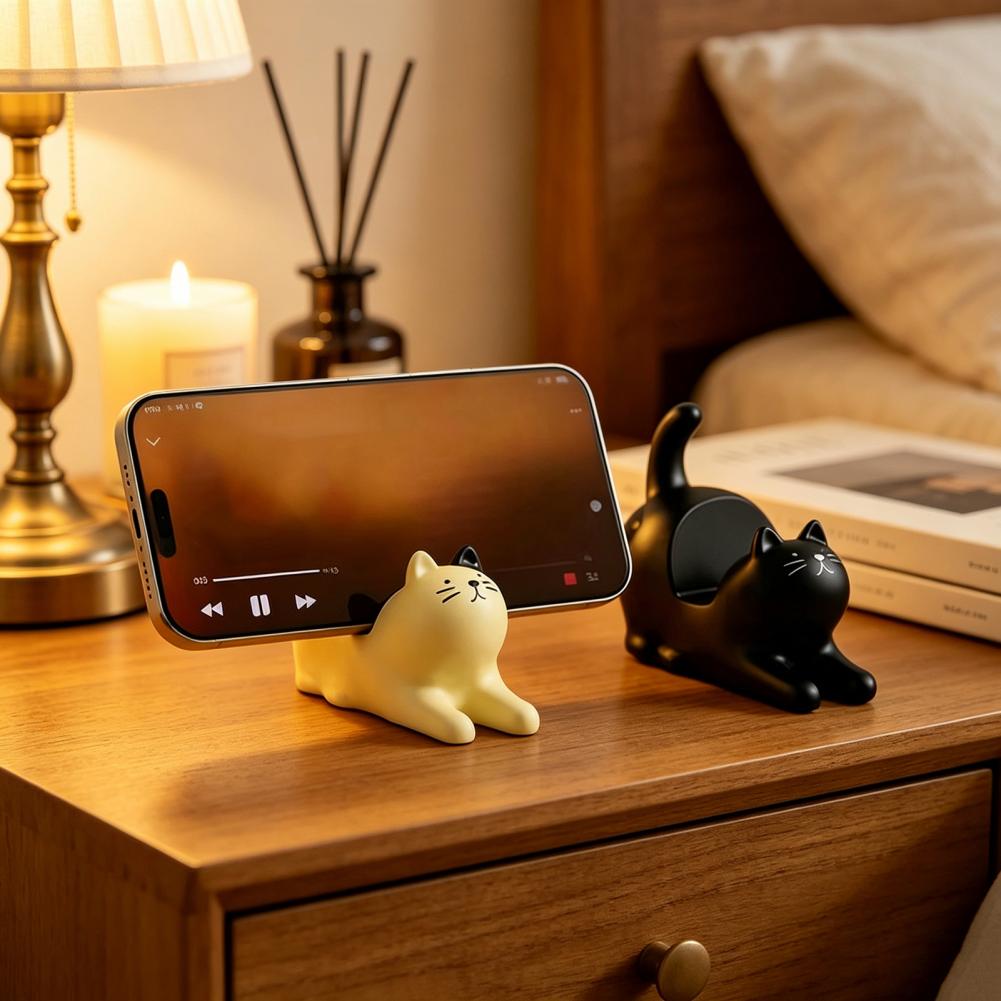 무게추가 있는 귀여운 고양이 모양 휴대폰 거치대, 무게 - Home Office With View 리뷰 및 가격