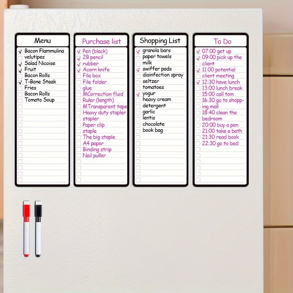 4개의 자석식 드라이 이레이즈 리스트 보드 - 4 x  - Magnetic Calendar Board 리뷰 및 가격