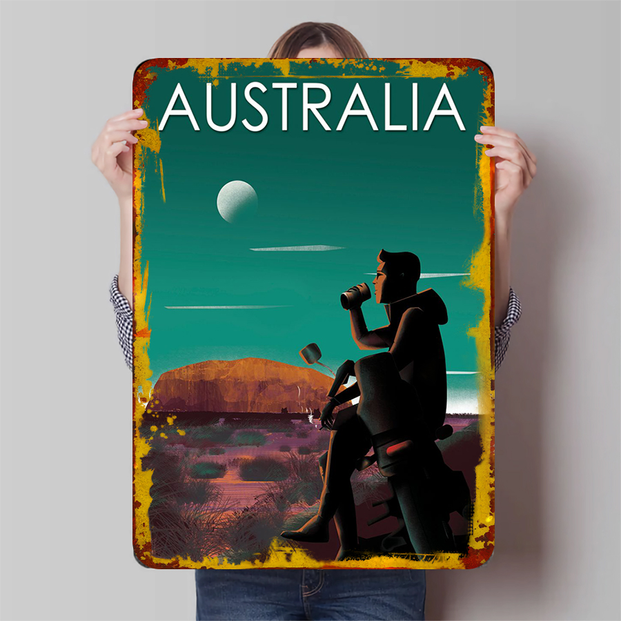 호주 풍경 소박한 금속 벽 예술 맞춤 여행 풍경 홈 오 - Home Office Australia 리뷰 및 가격