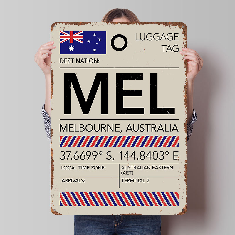 멜버른 호주 공항 인쇄 포스터 맞춤형 벽 예술 레트로  - Home Office Australia 리뷰 및 가격